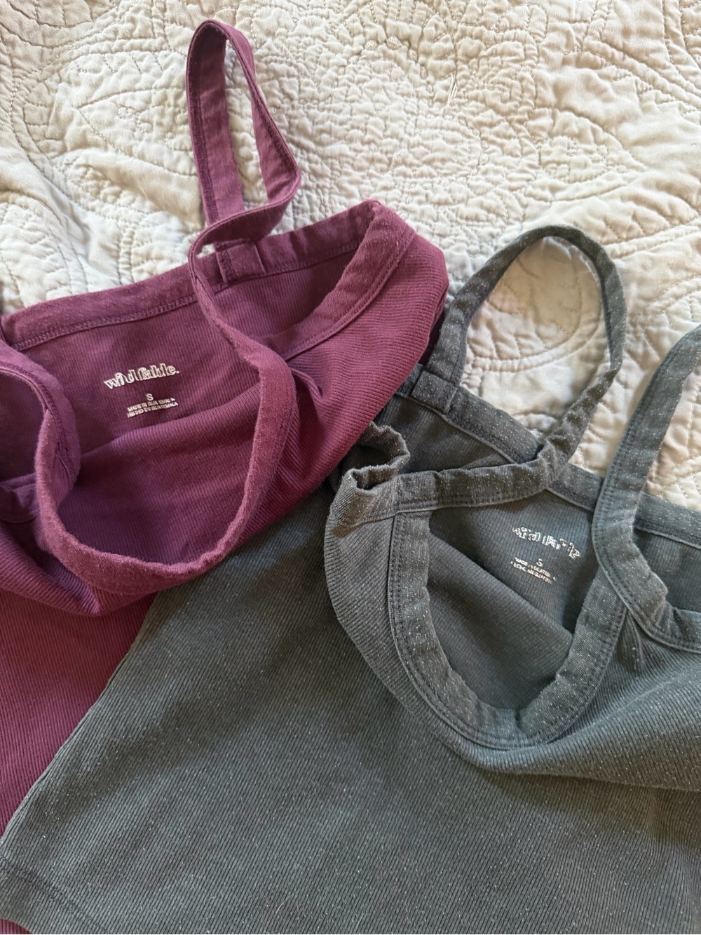 wild fable Ribbed Tank Duo - Wine & Charcoal Gray - Picture 2 of 3